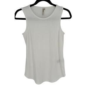 Banana Republic White Sleeveless Crewneck Top Stretch Casual Summer XS